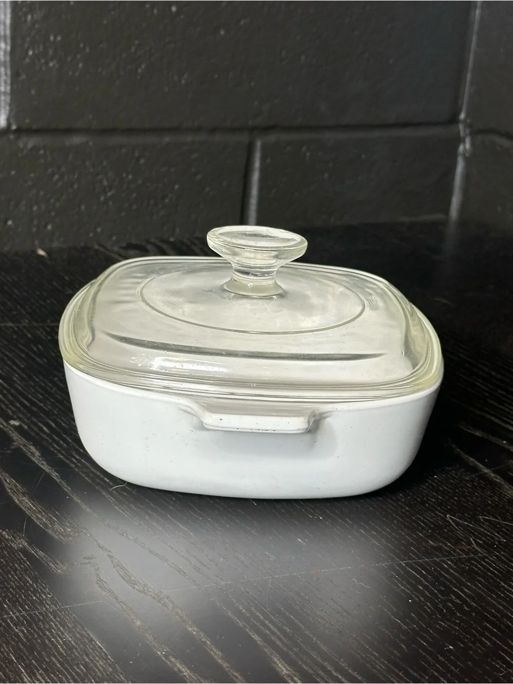 Corningware White Covered Casserole with Blue Logo and Floral Mark - Picture 3 of 12